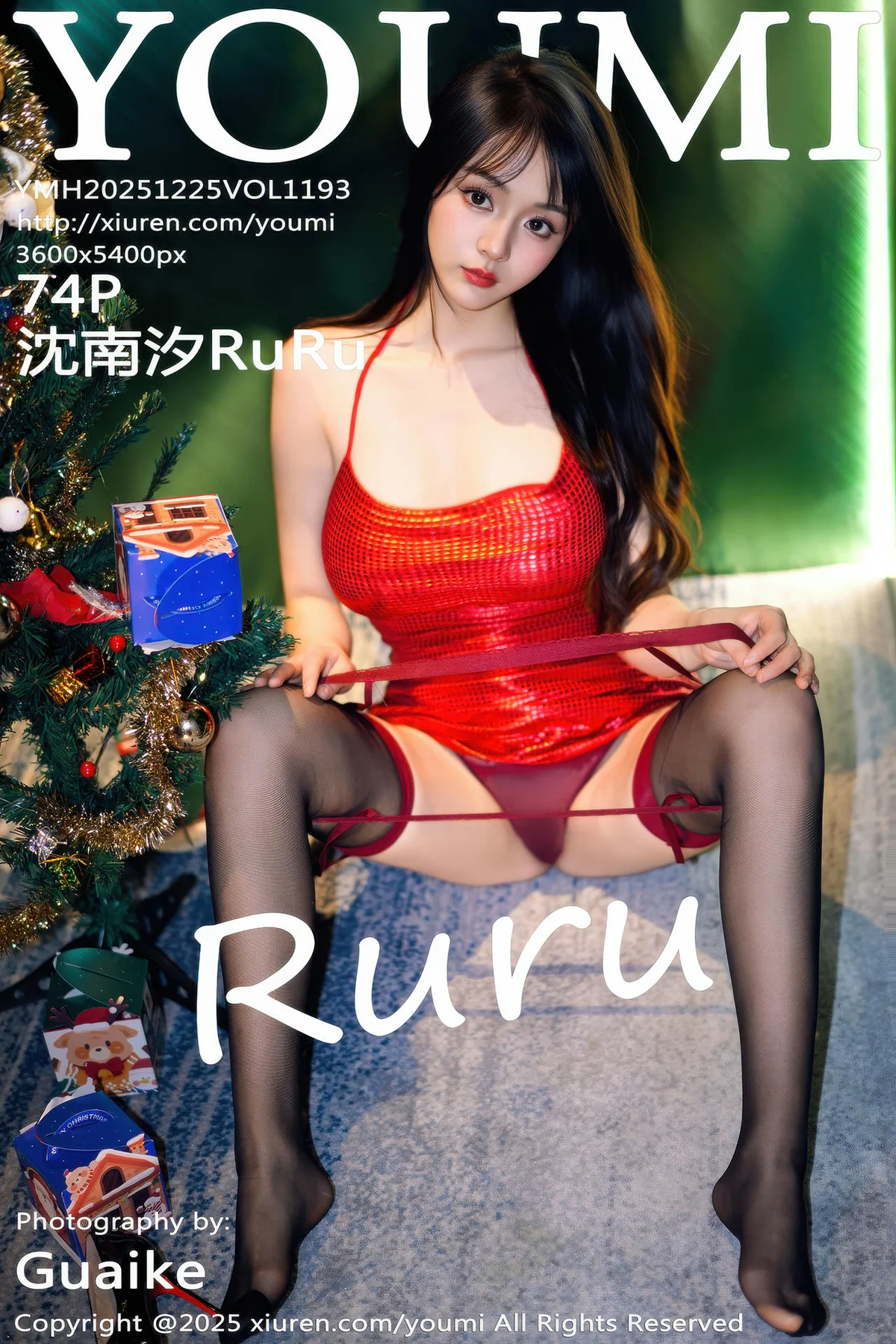 YOUMI 尤蜜荟 Vol.1193 沈南汐RuRu 红色连衣短裙 - 75