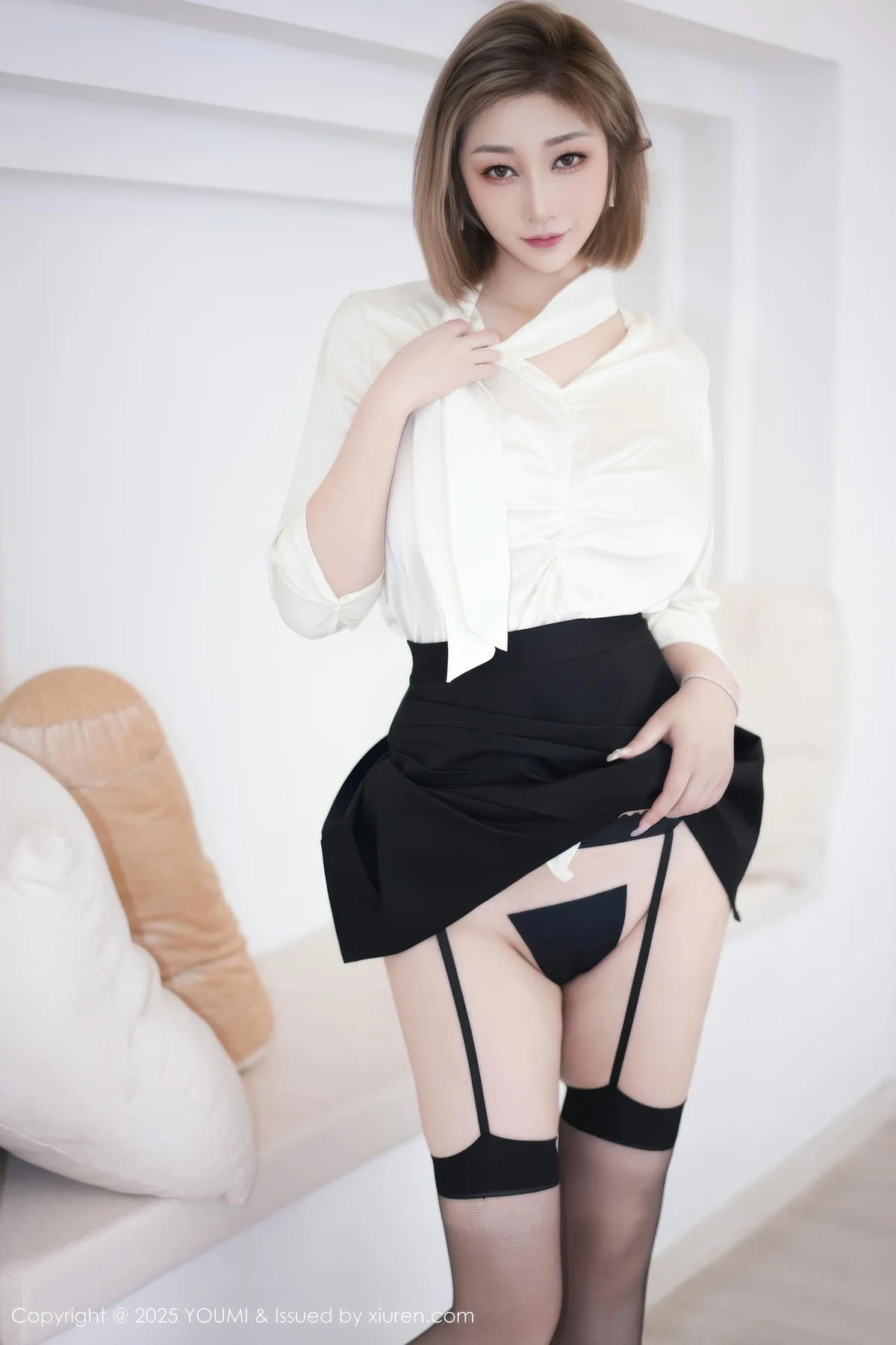 YOUMI 尤蜜荟 Vol.1195 妲己Toxic 黑色短裙吊袜黑丝 - 6