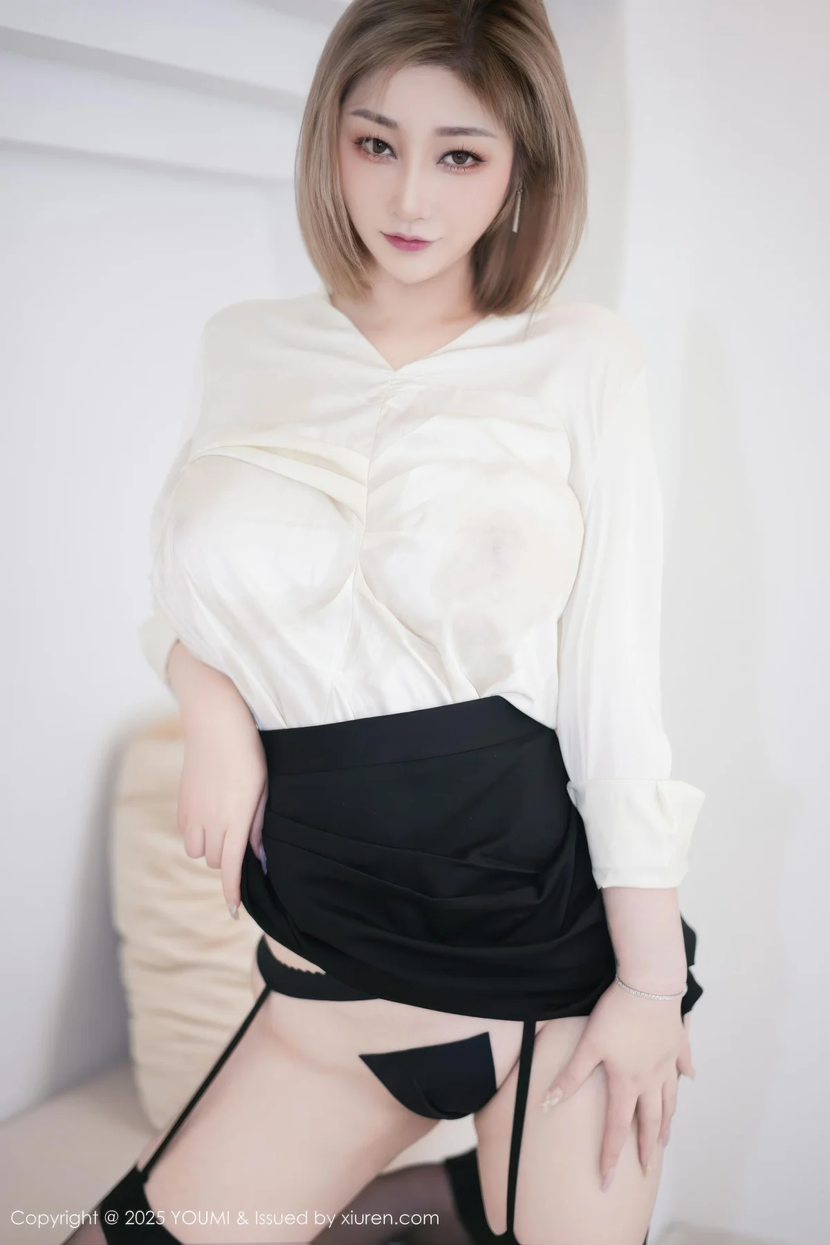 YOUMI 尤蜜荟 Vol.1195 妲己Toxic 黑色短裙吊袜黑丝 - 41