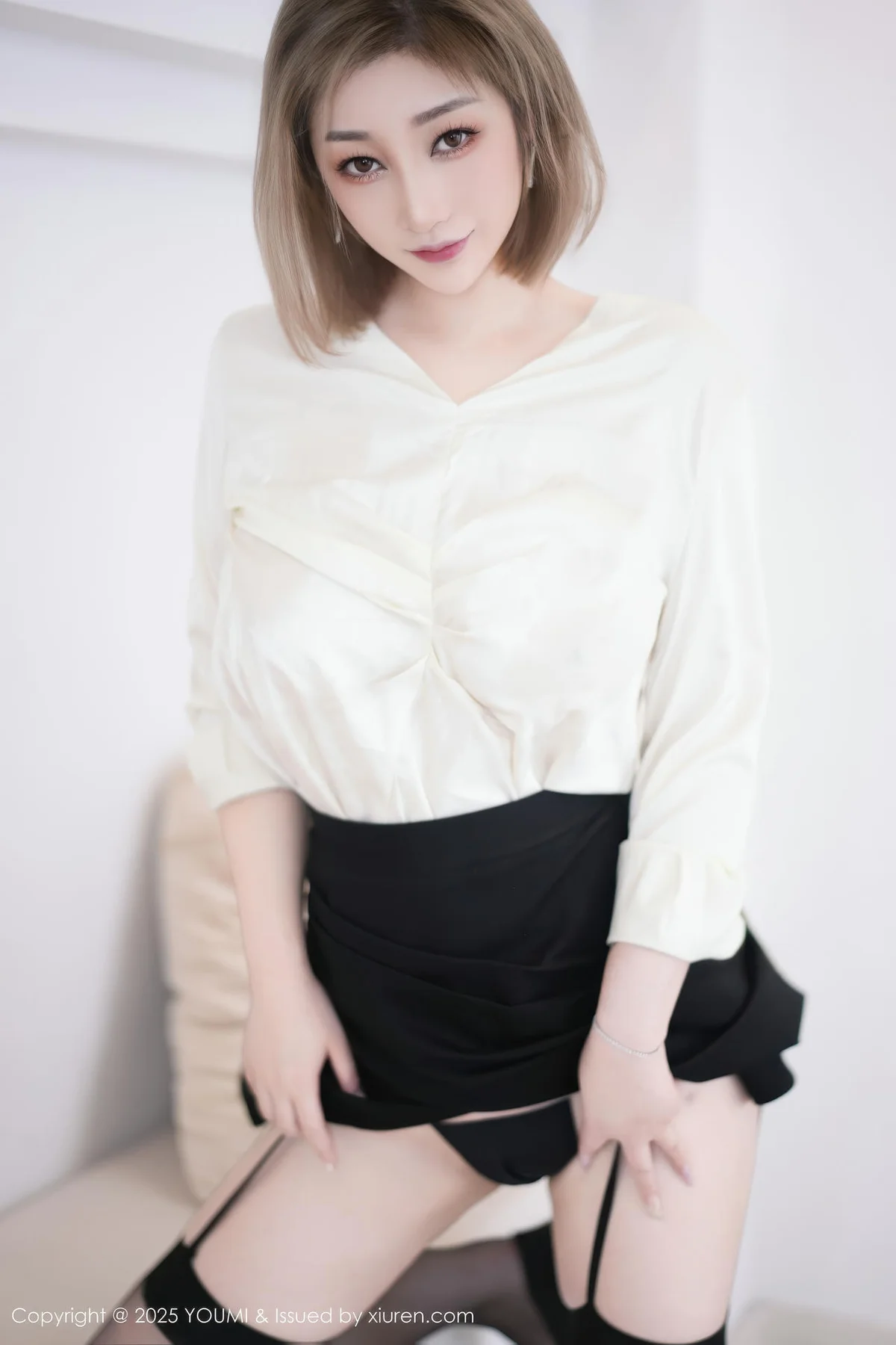 YOUMI 尤蜜荟 Vol.1195 妲己Toxic 黑色短裙吊袜黑丝 - 43