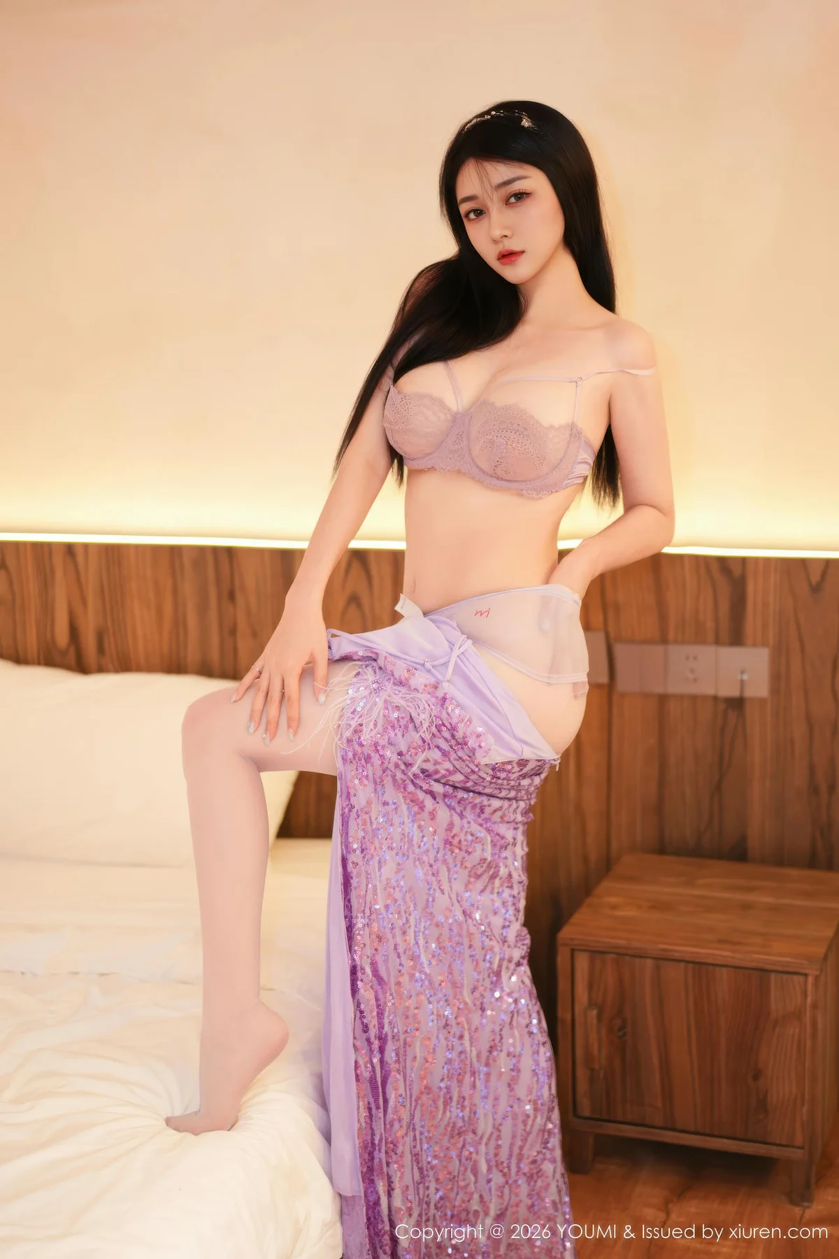 YOUMI 尤蜜荟 Vol.1196 凯竹法师 礼裙美腿紫色丝袜 - 29