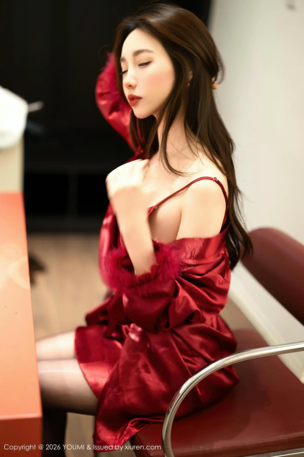 YOUMI 尤蜜荟 Vol.1198 Twins桃桃 红稠睡衣新婚喜事 - 24