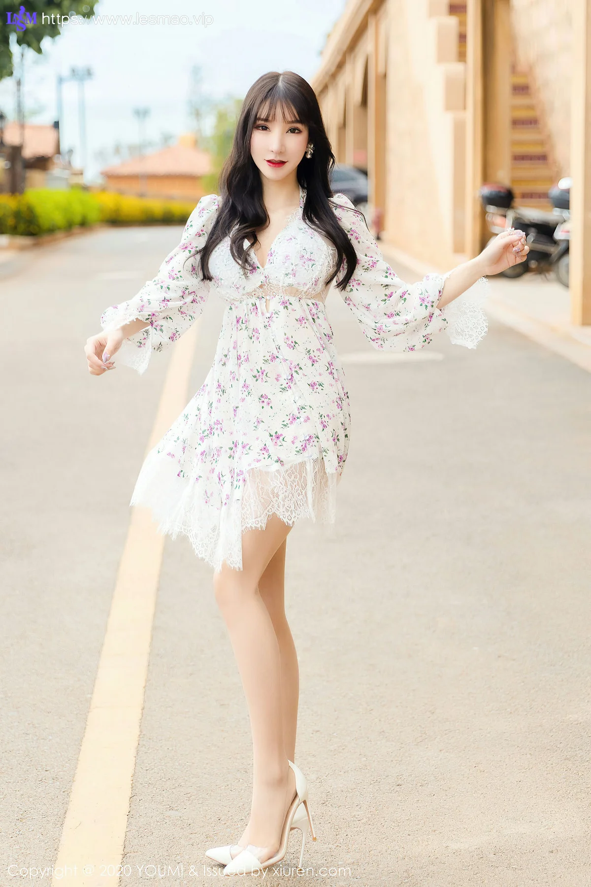 YOUMI 尤蜜荟 Vol.500 透视诱惑碎花裙  周于希sandy - 11