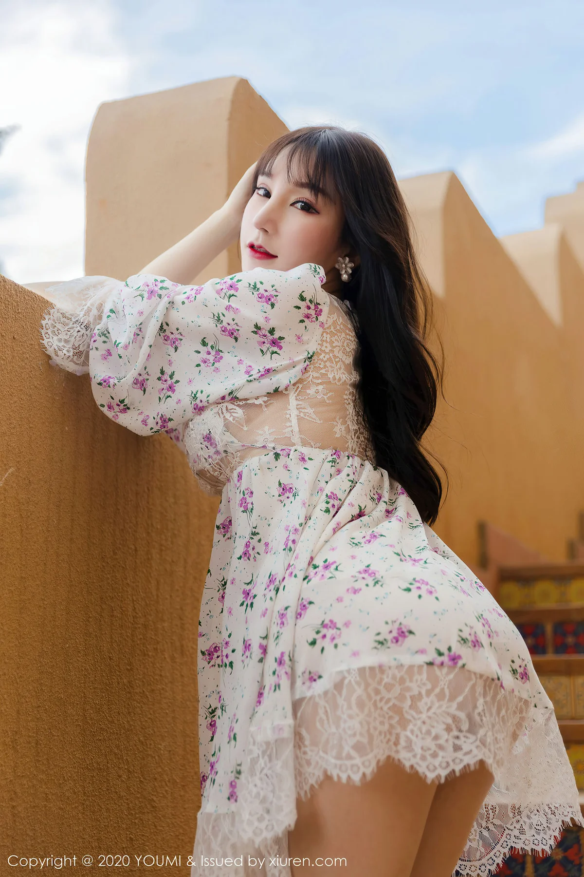 YOUMI 尤蜜荟 Vol.500 透视诱惑碎花裙  周于希sandy - 25