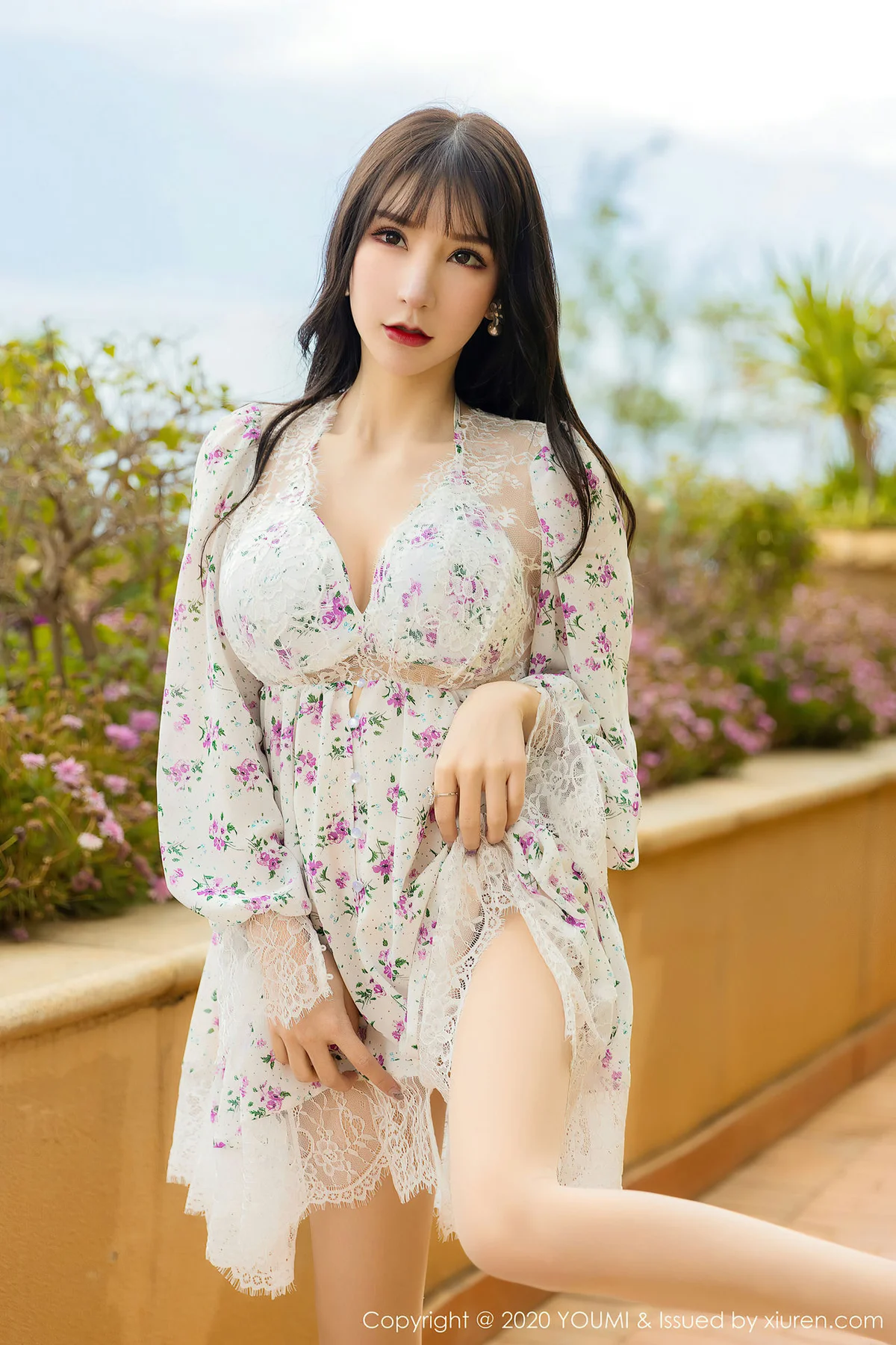 YOUMI 尤蜜荟 Vol.500 透视诱惑碎花裙  周于希sandy - 27