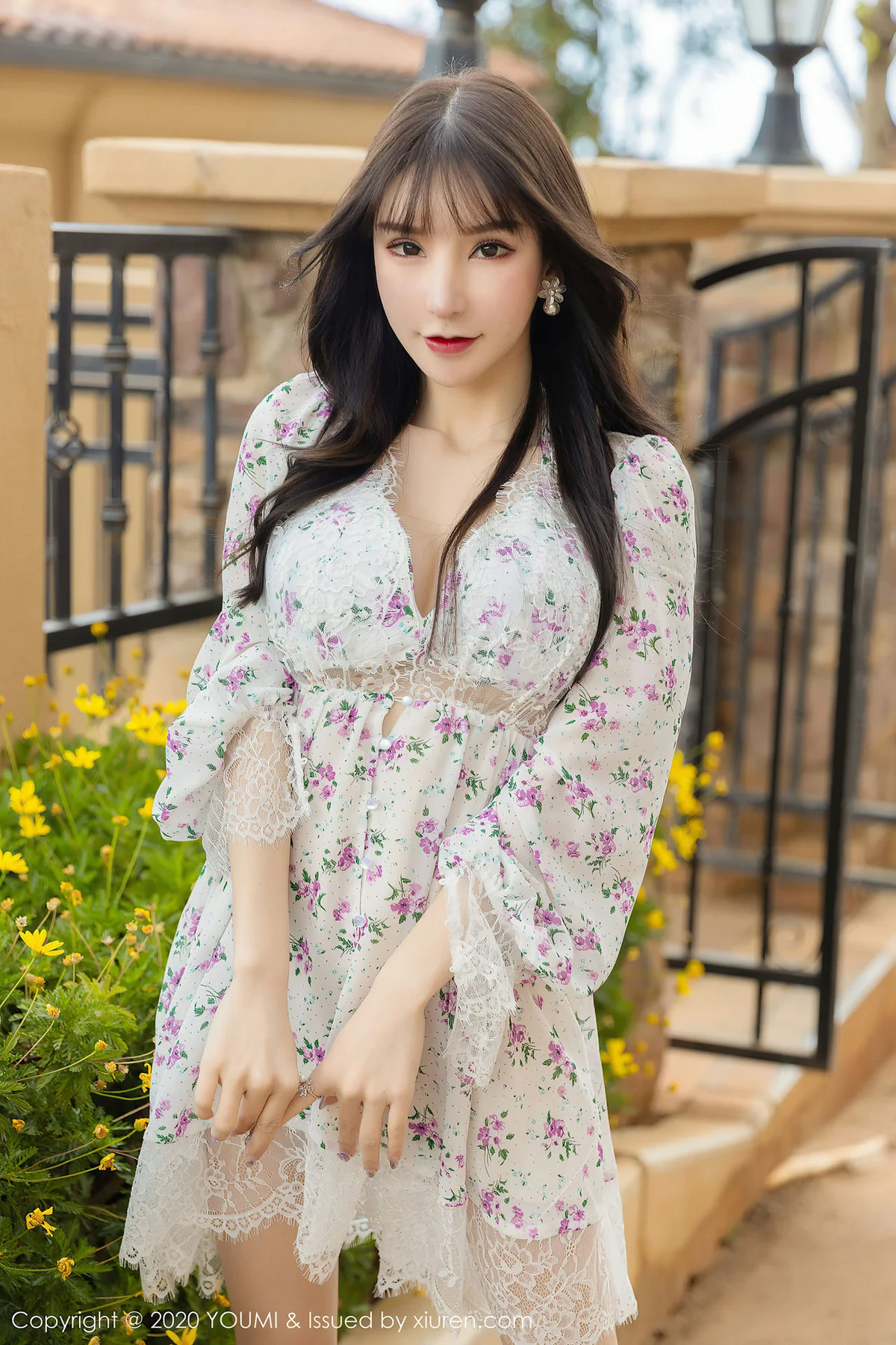 YOUMI 尤蜜荟 Vol.500 透视诱惑碎花裙  周于希sandy - 55