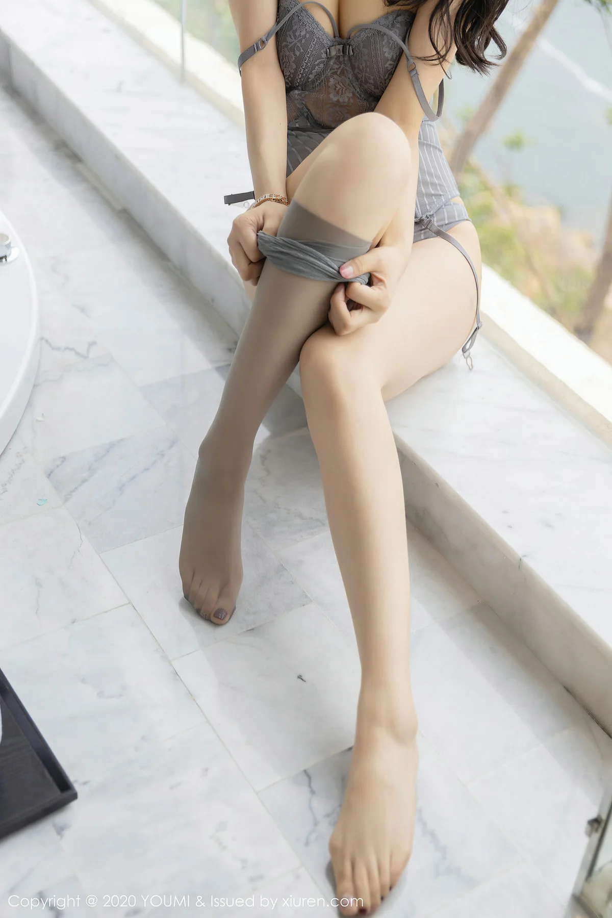 YOUMI 尤蜜荟 Vol.503 小热巴 吊袜灰丝 - 44