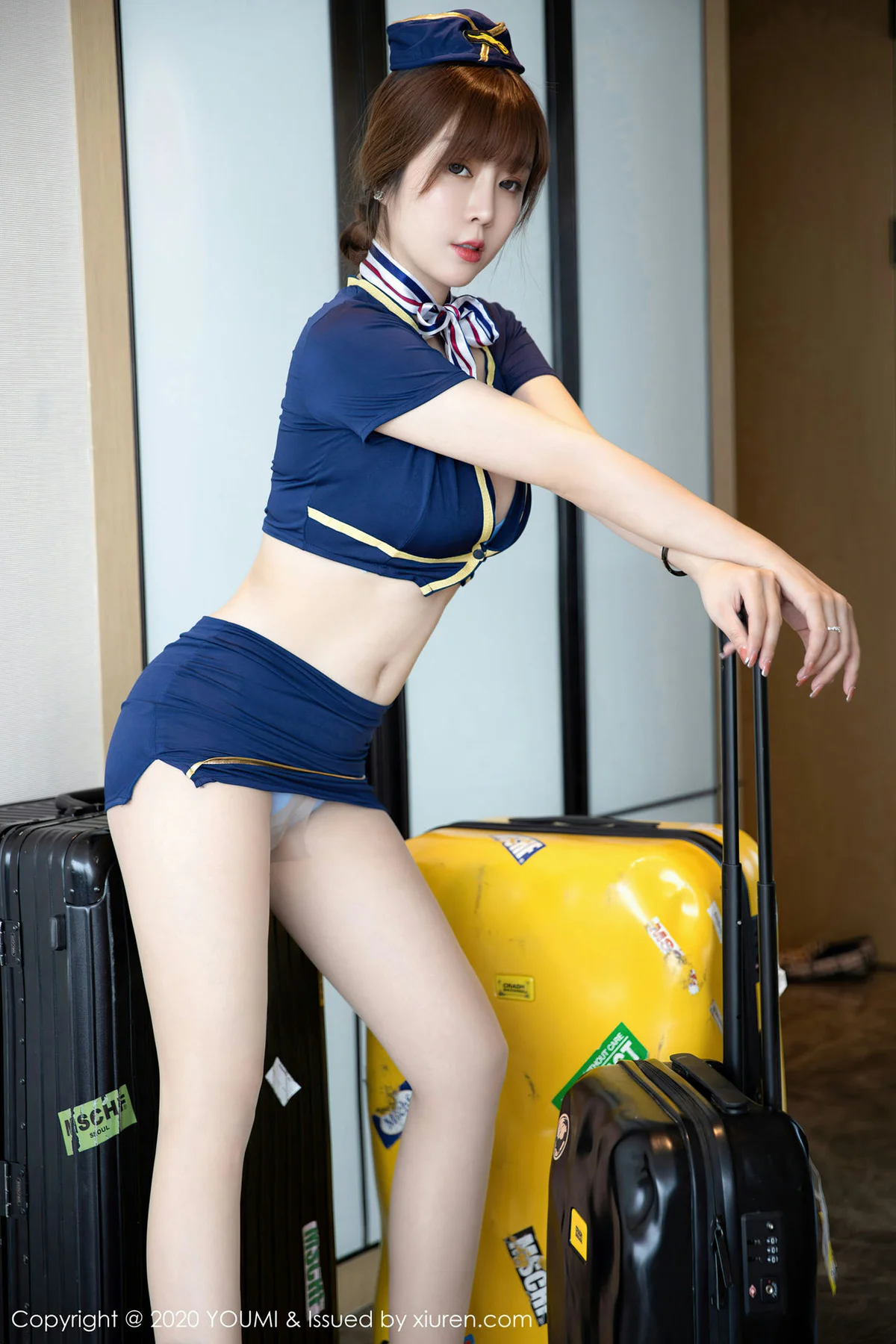 YOUMI 尤蜜荟 Vol.524 王雨纯 空姐制服 - 45