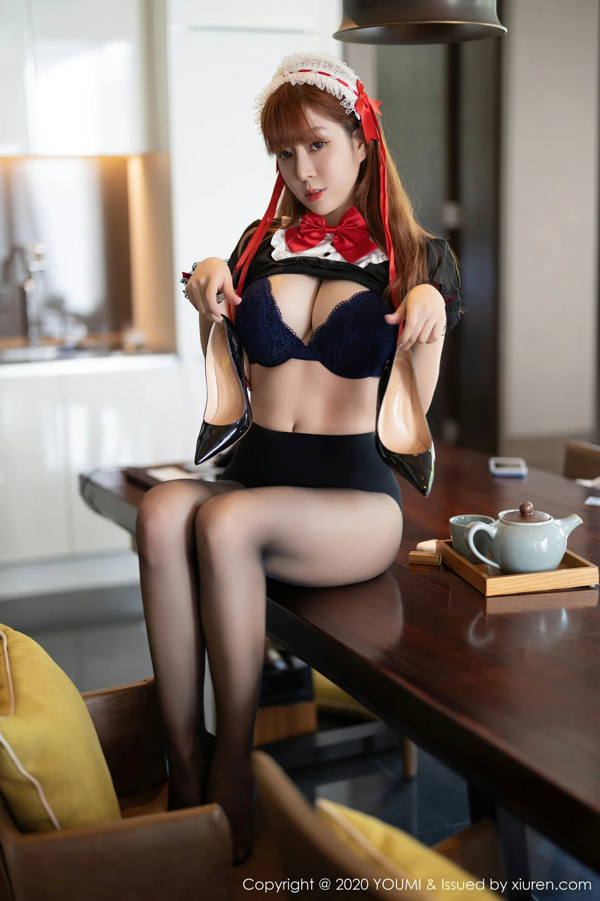 YOUMI 尤蜜荟 Vol.581 黑色女仆性感 王雨纯 - 42