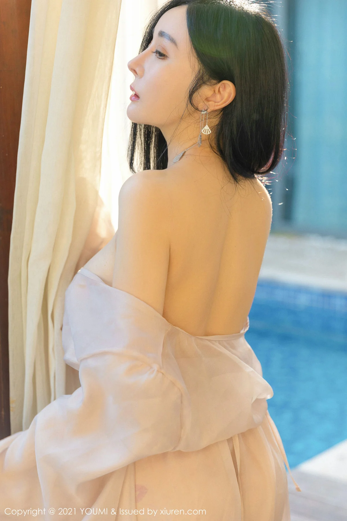 YOUMI 尤蜜荟 Vol.631 轻薄通透长裙 允爾 爆乳美胸三亚旅拍 - 67