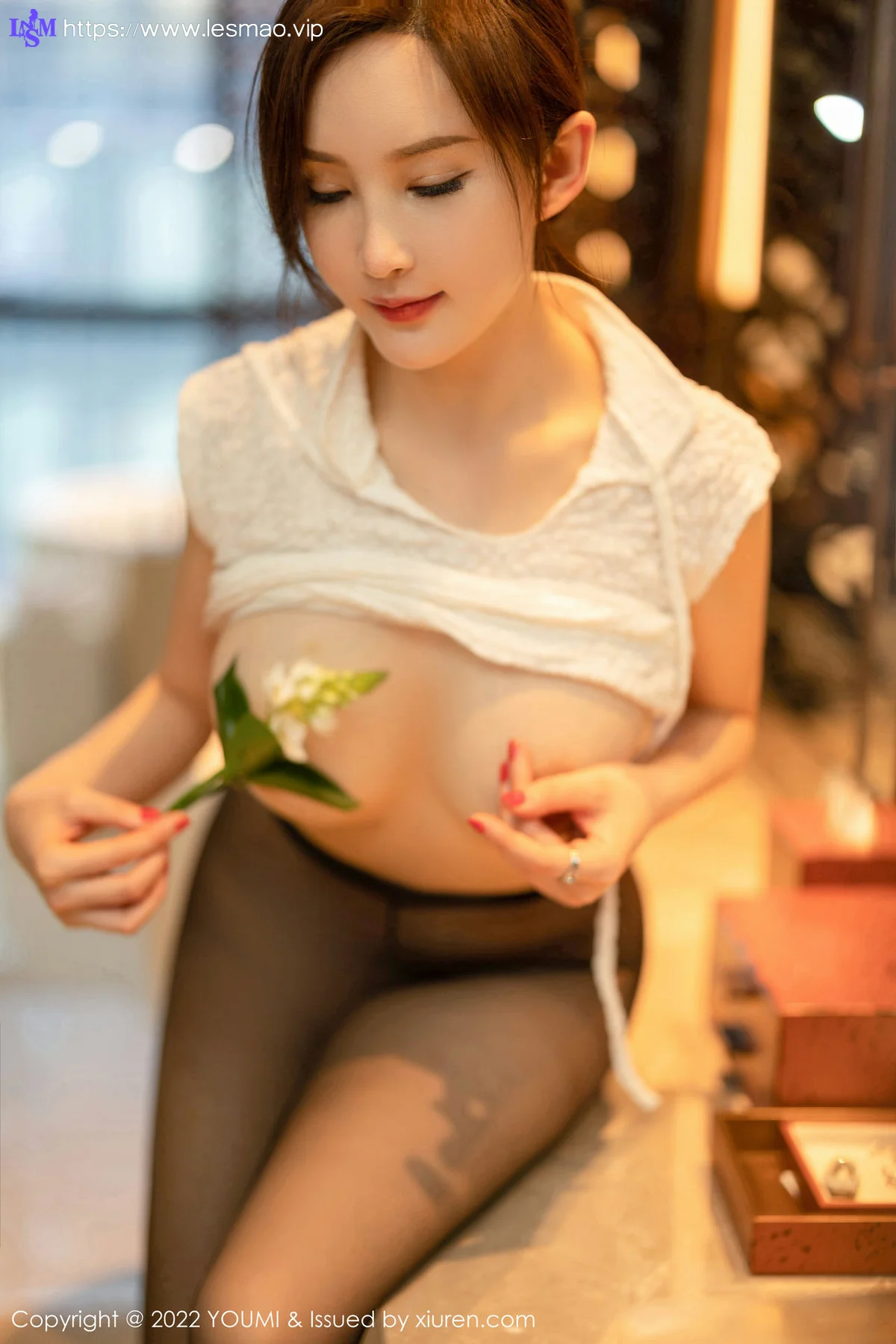 YOUMI 尤蜜荟 Vol.844 奶瓶土肥圆矮挫丑黑穷 白色旗袍性感私房 - 46