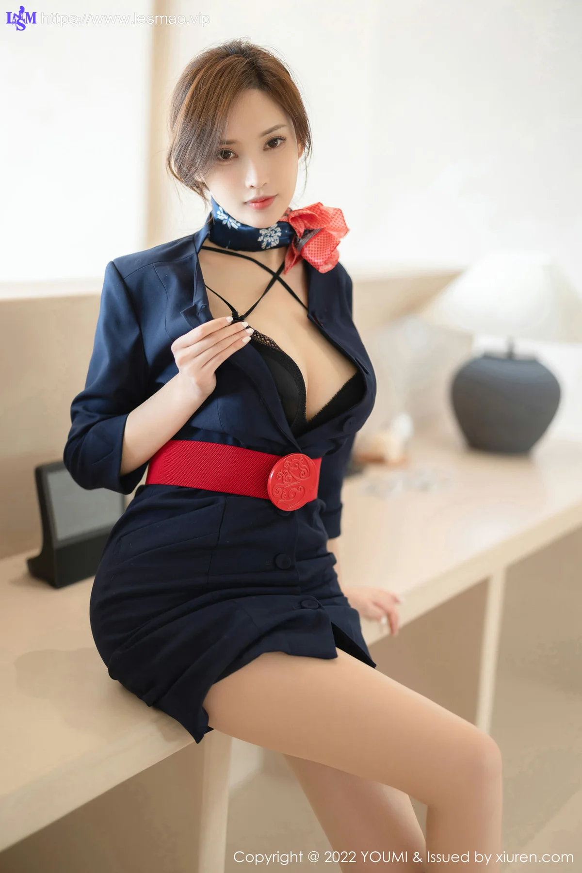 YOUMI 尤蜜荟 Vol.858 奶瓶土肥圆矮挫丑黑穷 空姐制服诱惑大... - 12