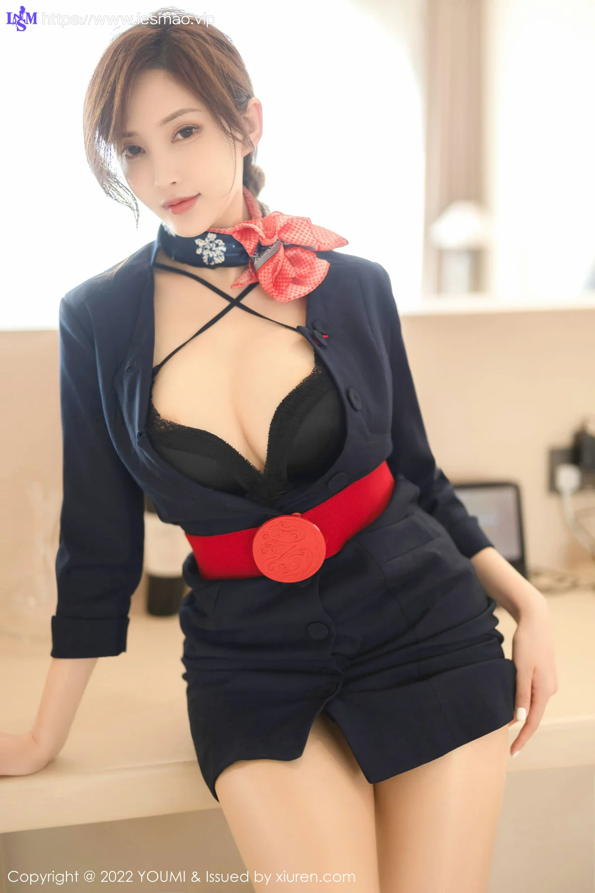 YOUMI 尤蜜荟 Vol.858 奶瓶土肥圆矮挫丑黑穷 空姐制服诱惑大... - 19
