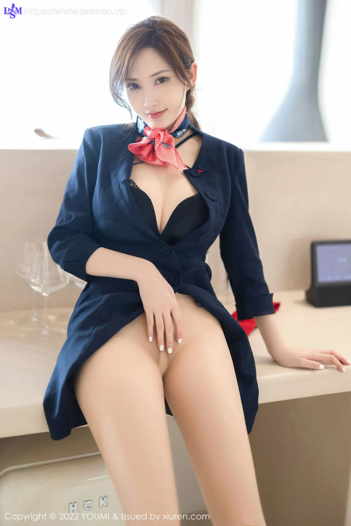 YOUMI 尤蜜荟 Vol.858 奶瓶土肥圆矮挫丑黑穷 空姐制服诱惑大... - 35
