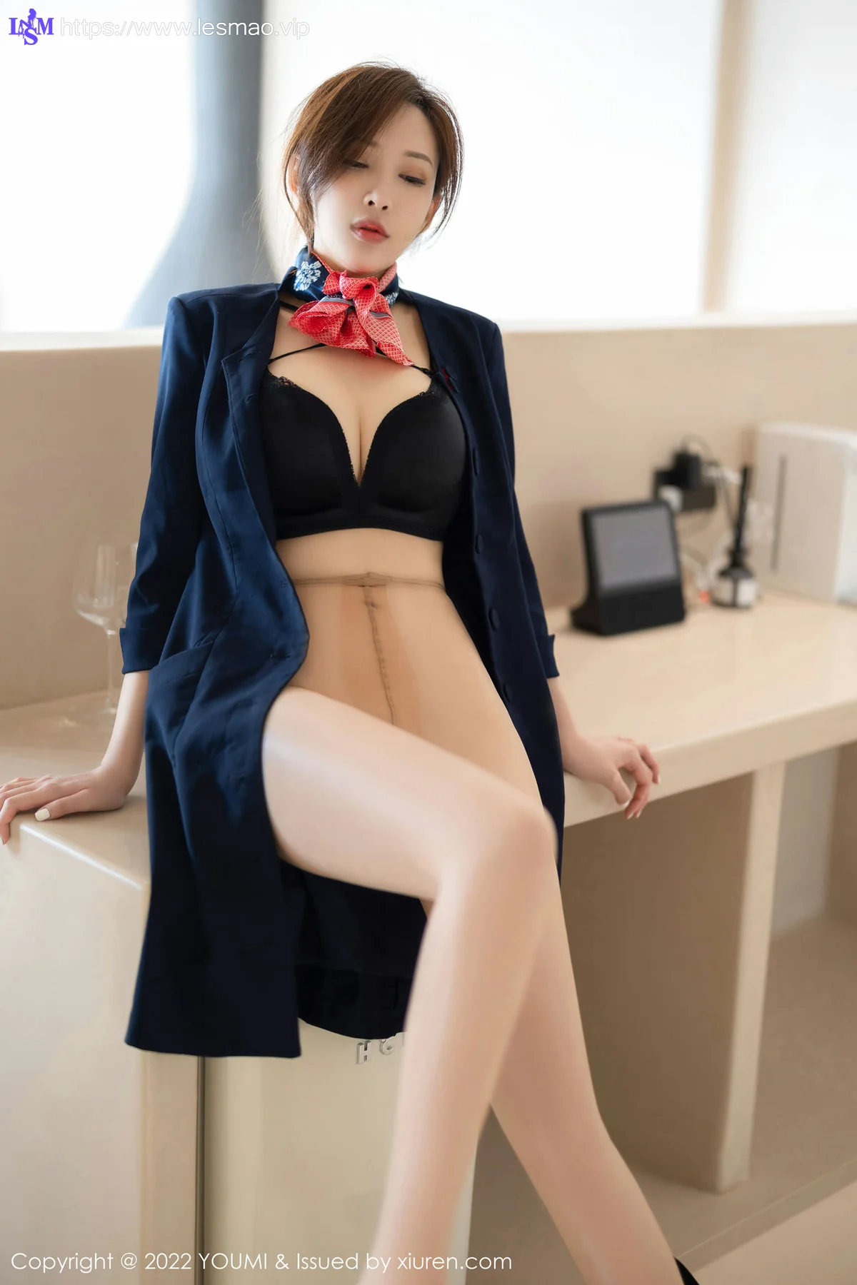YOUMI 尤蜜荟 Vol.858 奶瓶土肥圆矮挫丑黑穷 空姐制服诱惑大... - 42