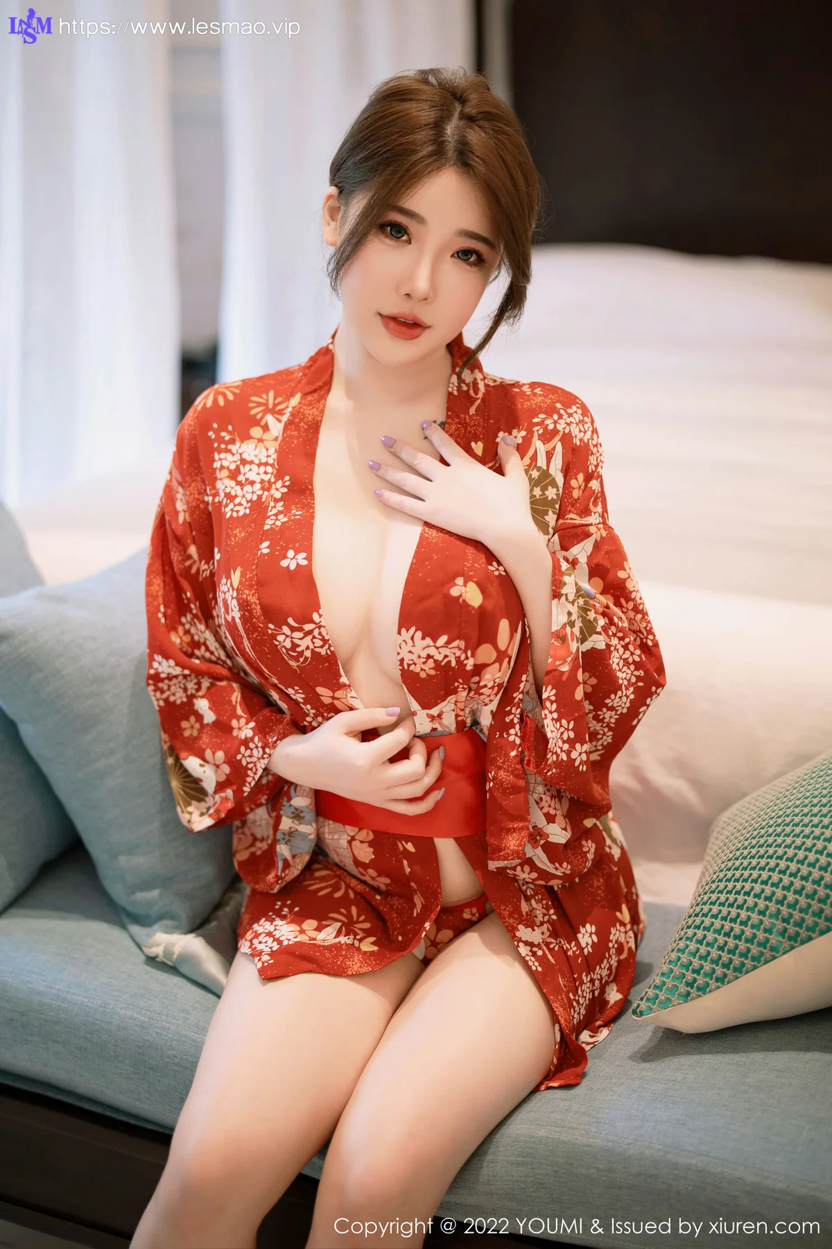 YOUMI 尤蜜荟 Vol.865 小海臀Rena 红色日式和服西双版纳旅拍 - 3