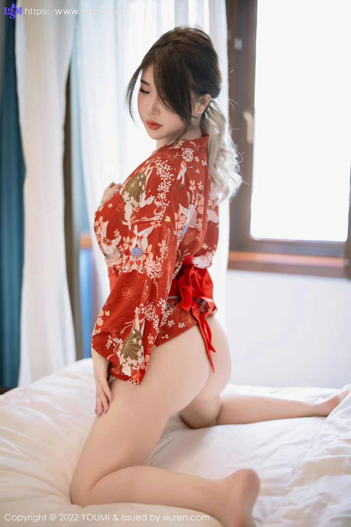 YOUMI 尤蜜荟 Vol.865 小海臀Rena 红色日式和服西双版纳旅拍 - 27
