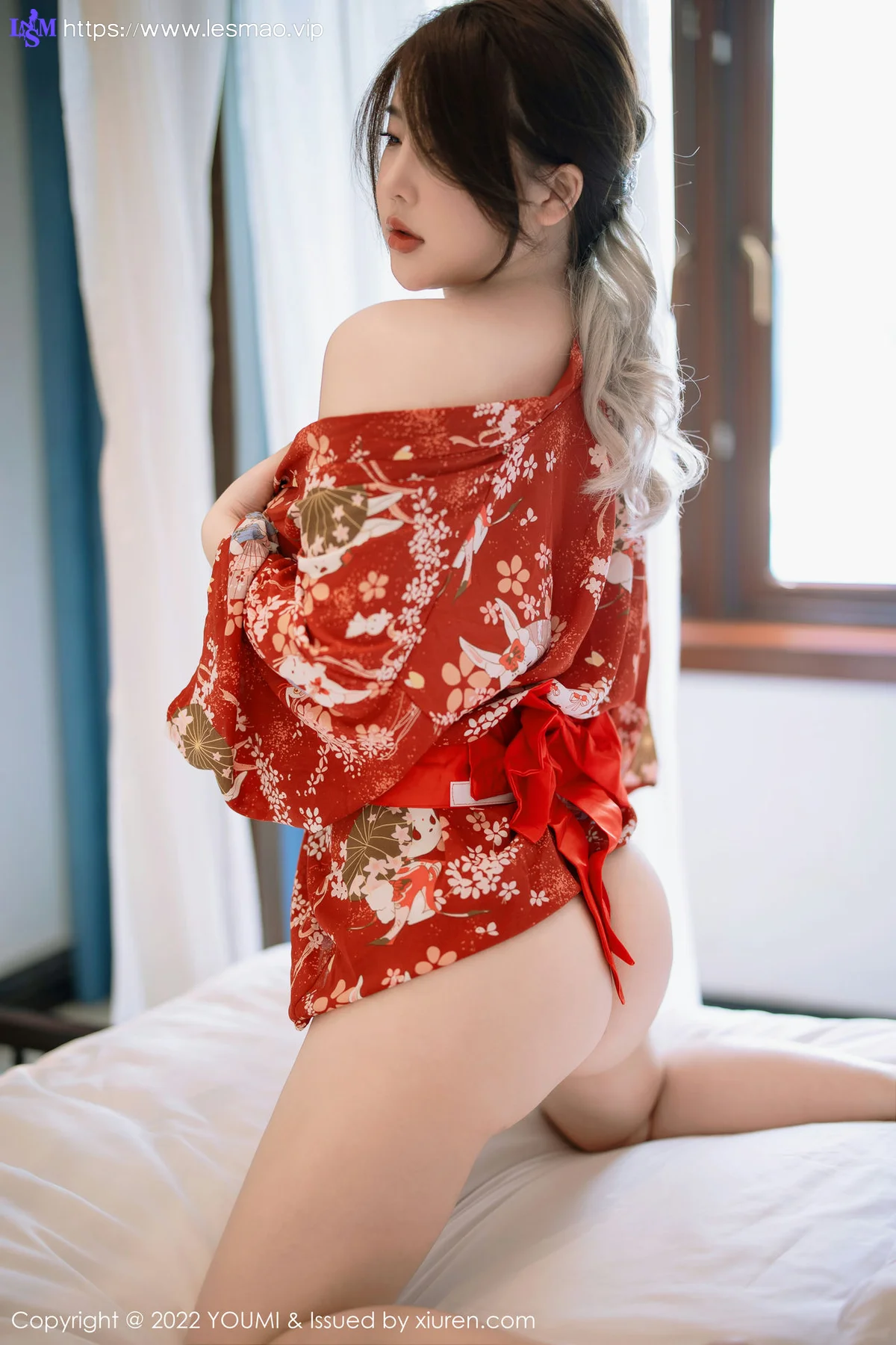 YOUMI 尤蜜荟 Vol.865 小海臀Rena 红色日式和服西双版纳旅拍 - 29