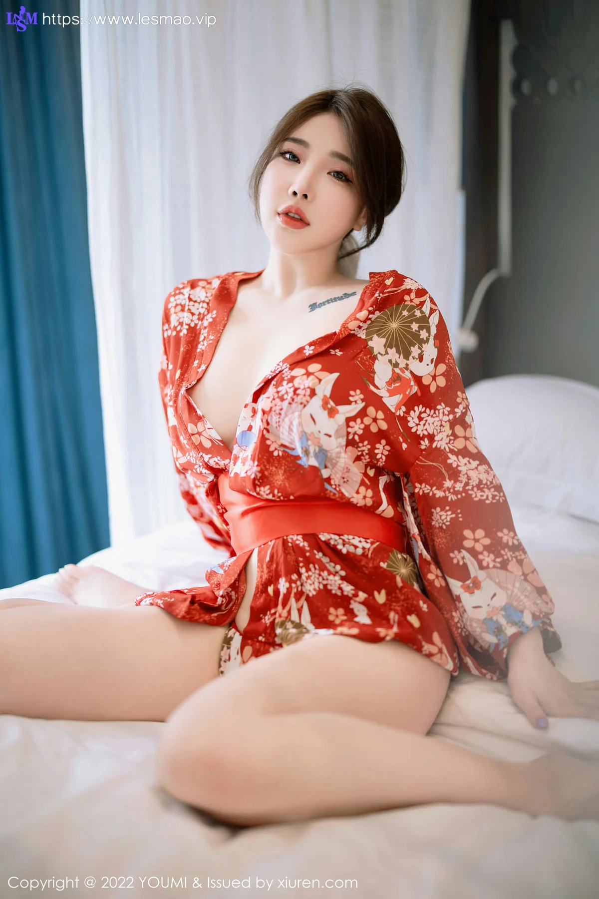 YOUMI 尤蜜荟 Vol.865 小海臀Rena 红色日式和服西双版纳旅拍 - 30