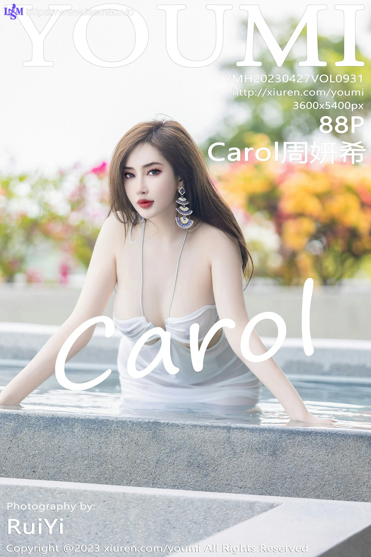 YOUMI 尤蜜荟 Vol.931 Carol周妍希 白色轻透连身长裙泰国旅拍2 - 89