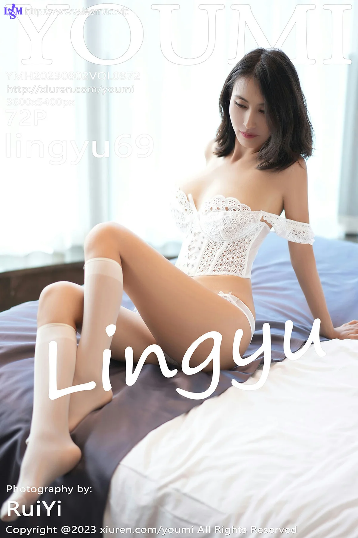 YOUMI 尤蜜荟 Vol.972 lingyu69 白色蕾丝内衣性感写真 - 73
