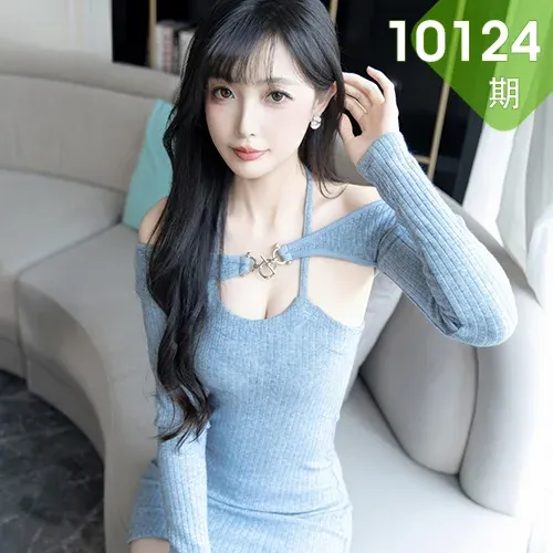 XiuRen 秀人 No.10124 樱桃小阑子 浅蓝色连衣短裙