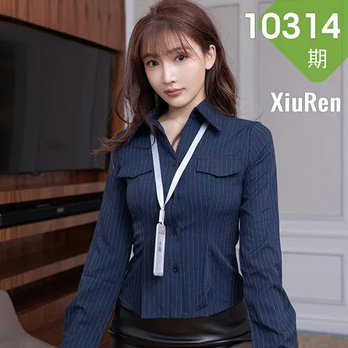 XiuRen 秀人 No.10314 陆萱萱 蓝色条纹衬衫