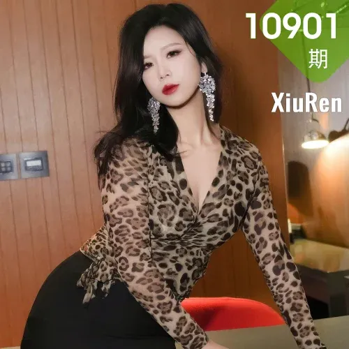 XiuRen 秀人 No.10901 玫瑰我爱你 豹纹内衣黑色情趣内衣