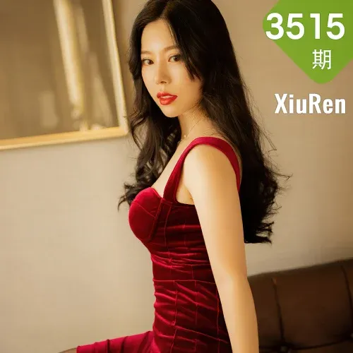 XiuRen 秀人 No.3515  典雅红色吊裙与魅惑黑丝 白茹雪Abby 性感写真