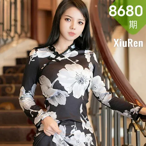 XiuRen 秀人 No.8680 大美妞儿 黑色旗袍性感写真3