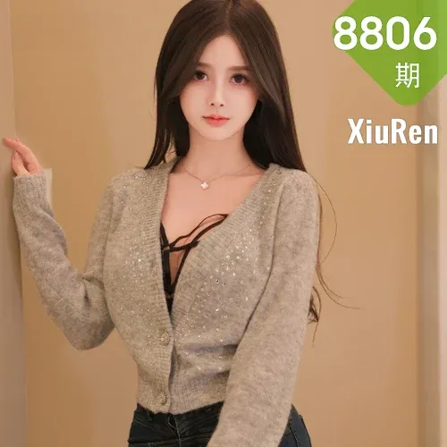 XiuRen 秀人 No.8806 奶喵喵 黑色情趣内衣1