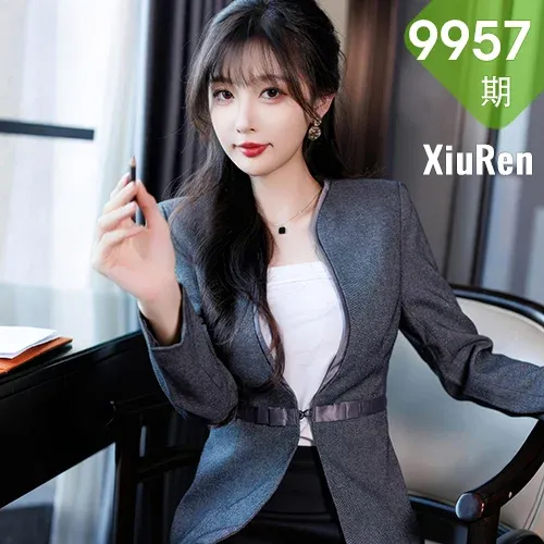 XiuRen 秀人 No.9957 樱桃小阑子 紫色蕾丝内衣吊袜